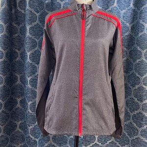 Holloway Gray Zip-Front Outerwear Jacket with Red Trim
